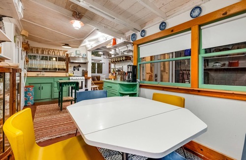 Mount Hermon Cabin | Charming & colorful cabin with a furnished deck & forest views - dog-friendly