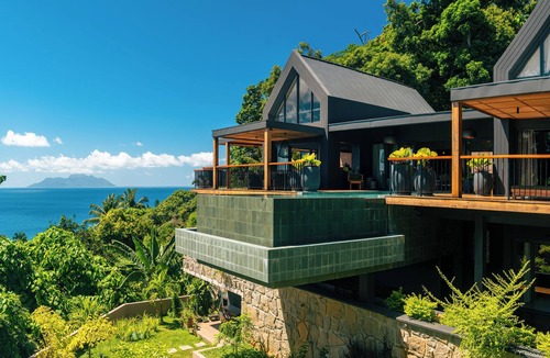 Glacis Villa | Maison Gaia Seychelles, unobstructed views over the ocean and into the sunset