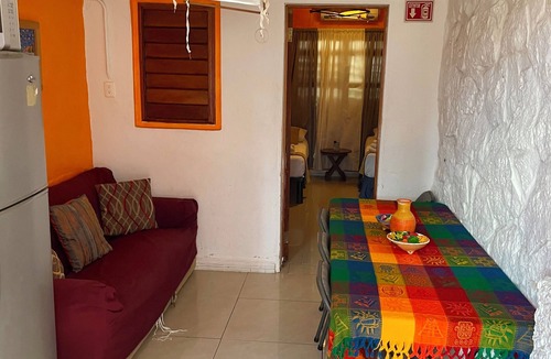 Isla Mujeres Apartment | Private apartment up to 5. A/C, TV, Wi-Fi, fridge, kitchen and living room. Steps from the beach.