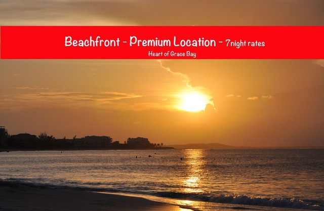 Directly on Beach, Beachy Chic 2 BR - Heart of Grace Bay - Grandview Resort